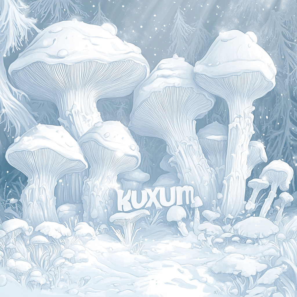 Magical Kuuxum Mushrooms in Ethereal Landscape