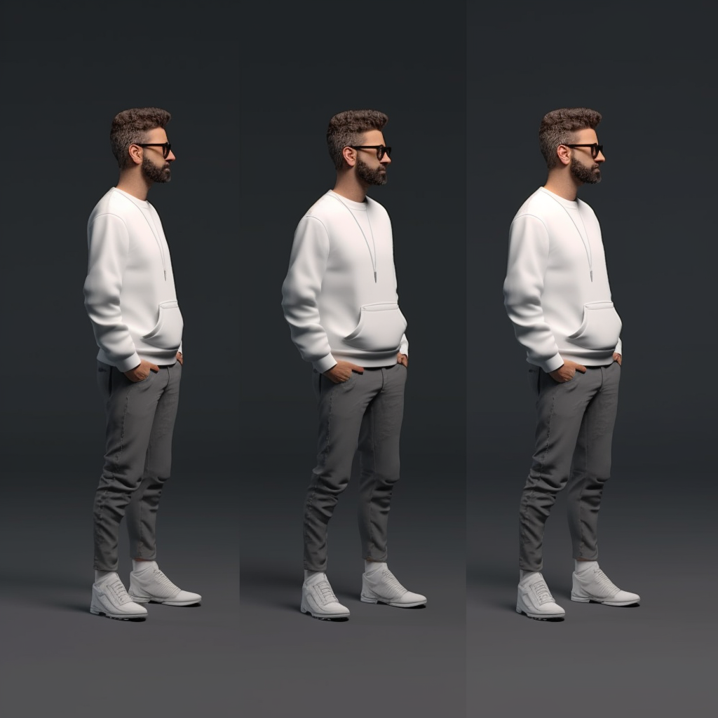 Male teacher in cool clothes from different angles