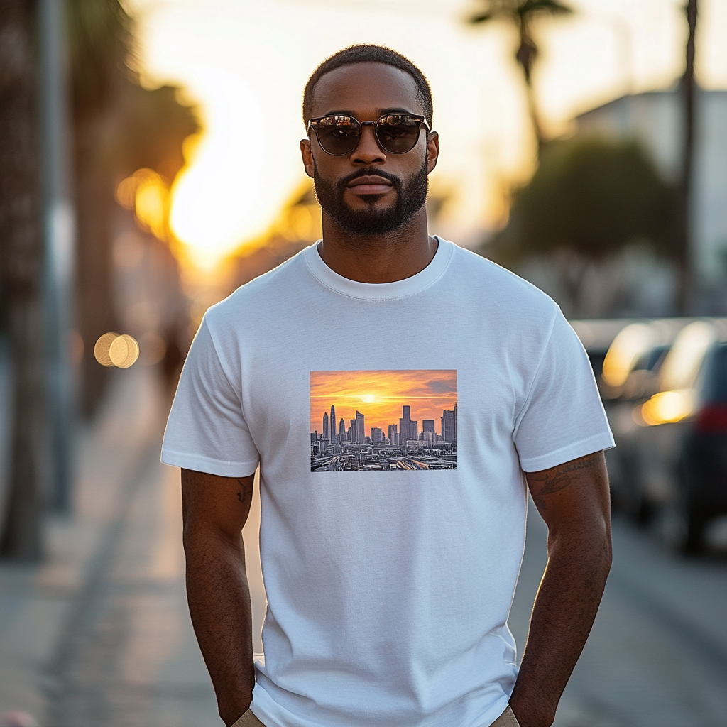 Man in White T-Shirt on Urban Street