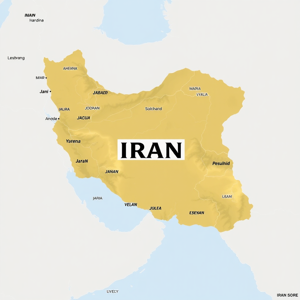 Map of Iran - A country in Asia.