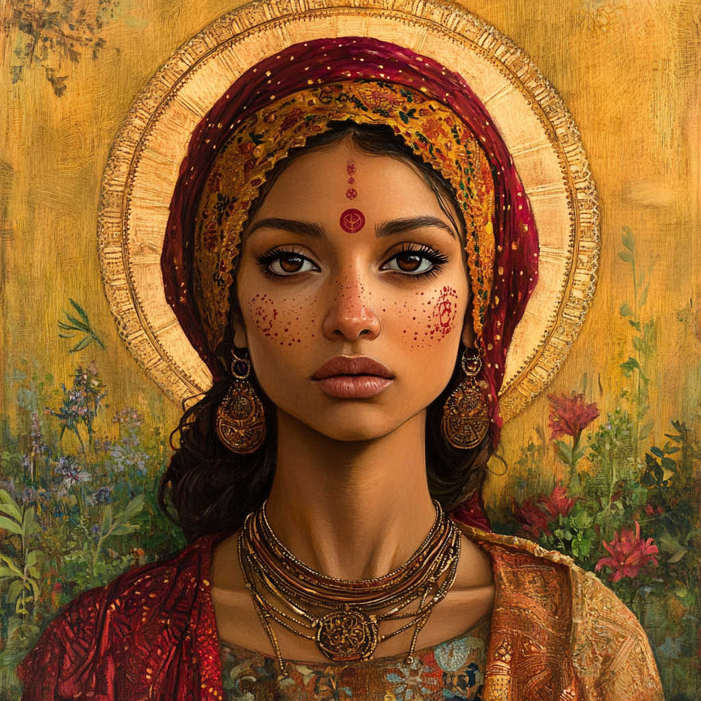 Mary of Nazareth: Sacred Beauty in Tribal Attire