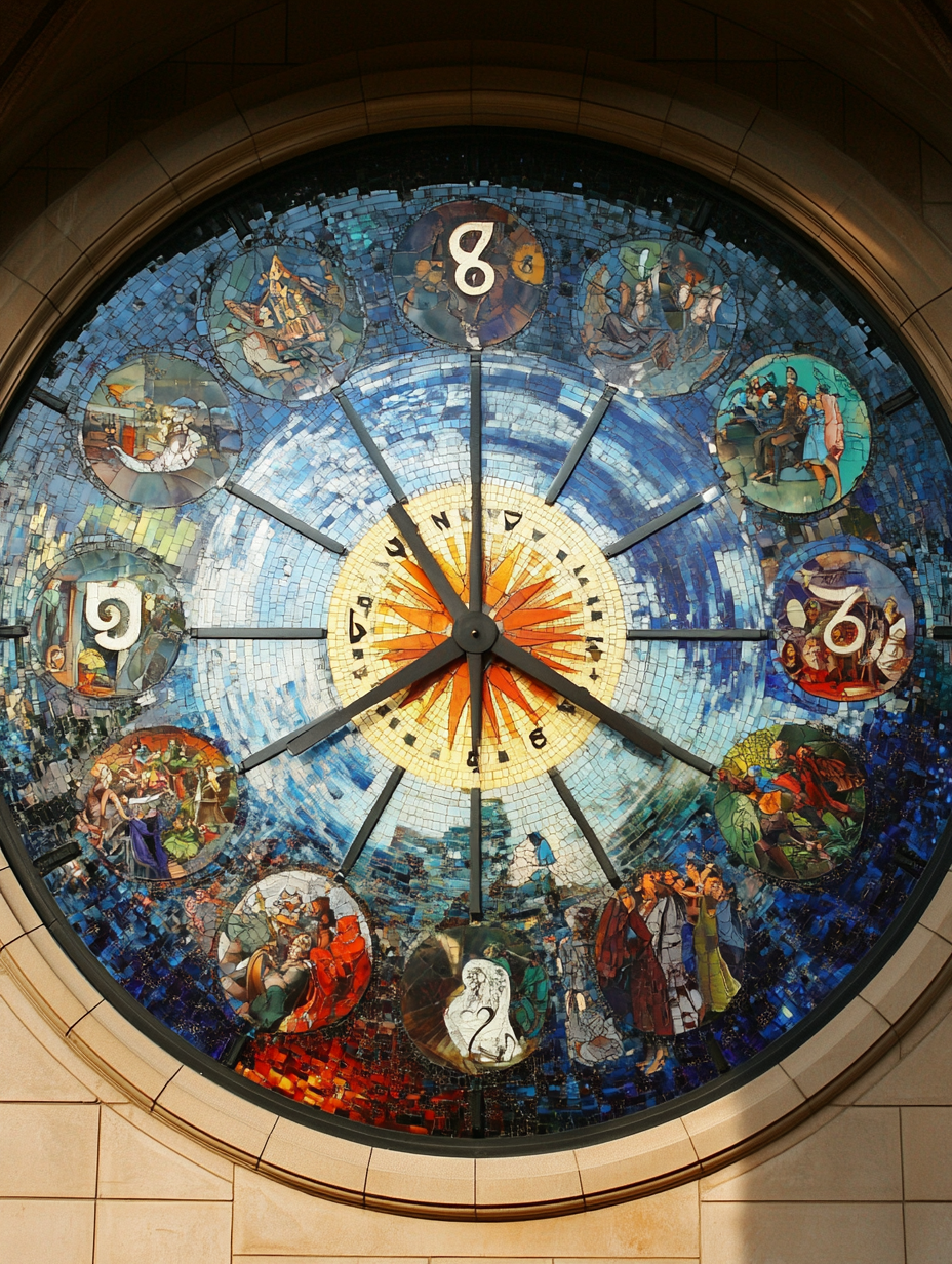 Maya's journey through challenges and triumphs on clock face.