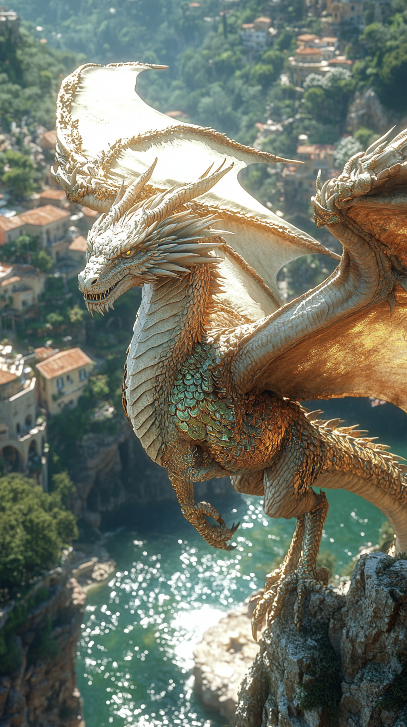 Medieval Dragon Soars Over Italian Amalfi Coast