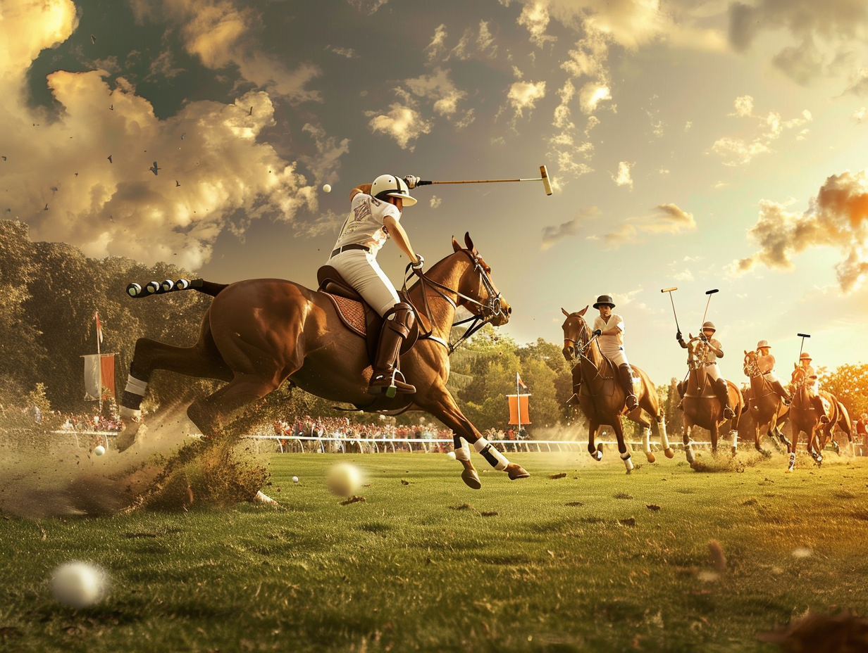 Men's Polo Game: Action-Packed Advertisement Full of Energy