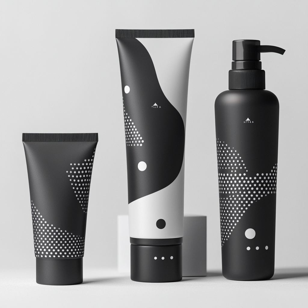 Men's Skincare Packaging: Unique Dot Patterns for Product