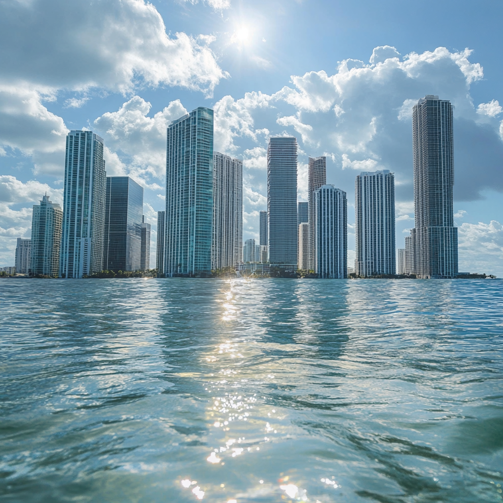 Miami skyline destroyed, only 20 tallest buildings remain.