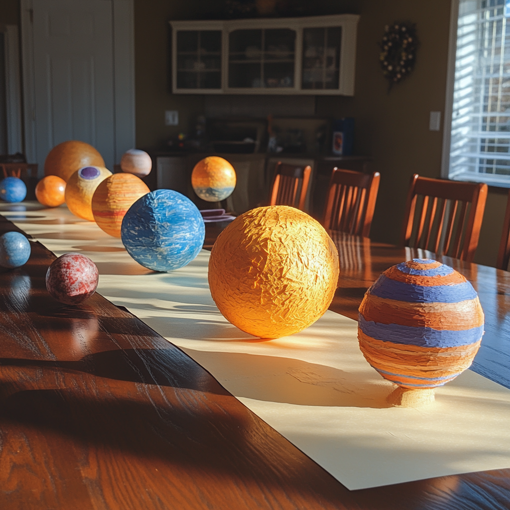 Middle school student creates solar system model with iPhone.