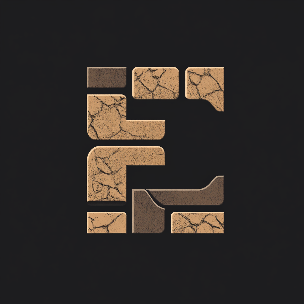 Minimalist 'EC' logo with hardscaping elements for Elite Constructors.