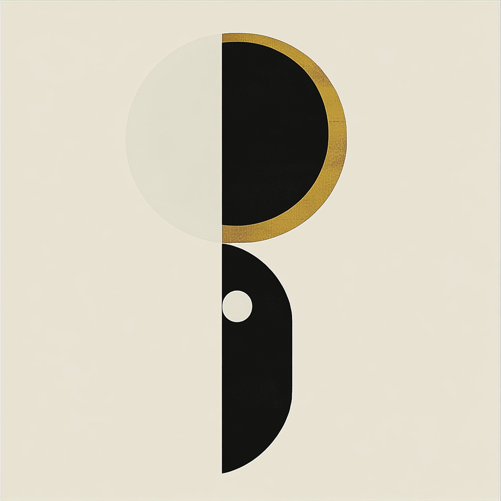 Minimalist Sun and Moon Graphic Design Illustration