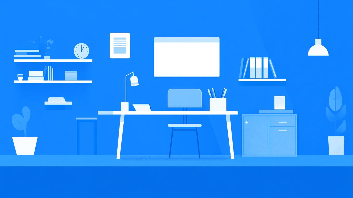 Minimalist Vibrant Blue School Classroom Vector Design