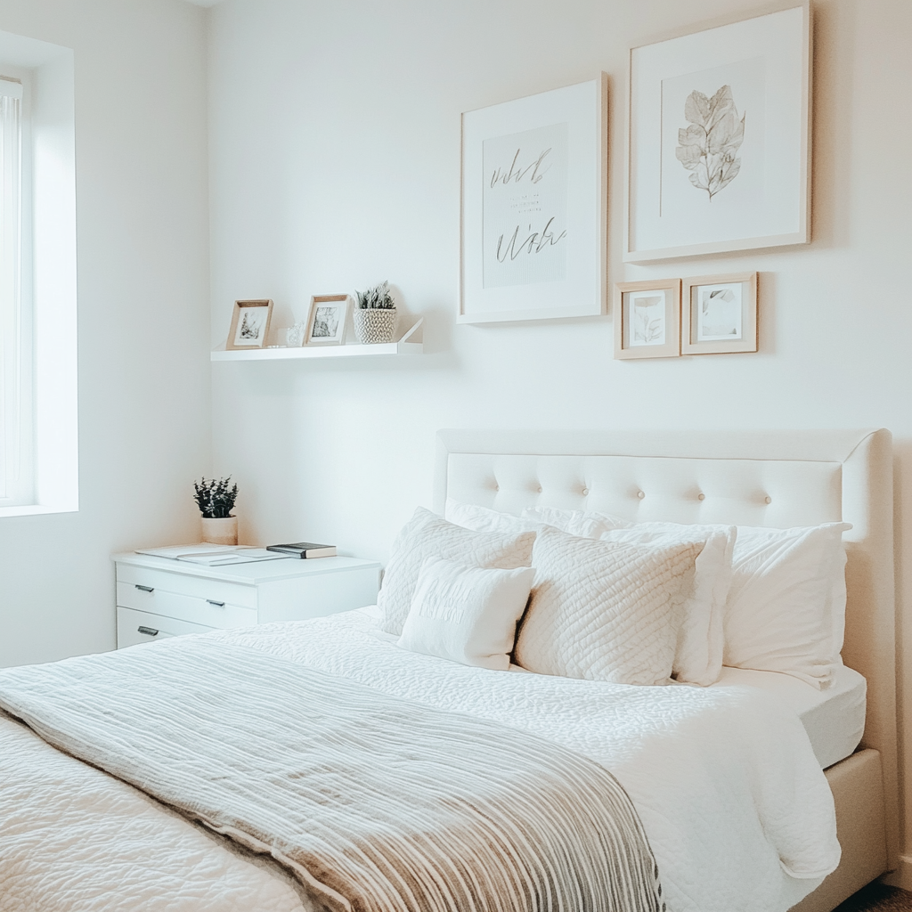 Minimalist and Serene Bedroom with Bright Aesthetic