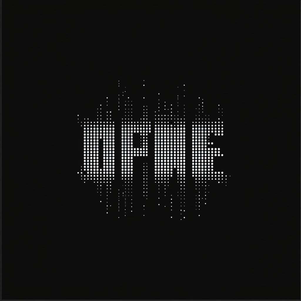 Minimalist logo design: 'O.F.F.L.I.N.E' on black background