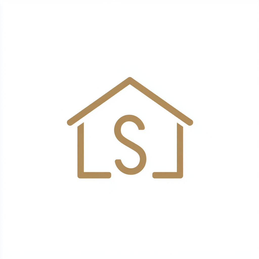 Minimalist logo for 'SimpleStyle' with elegant home elements.