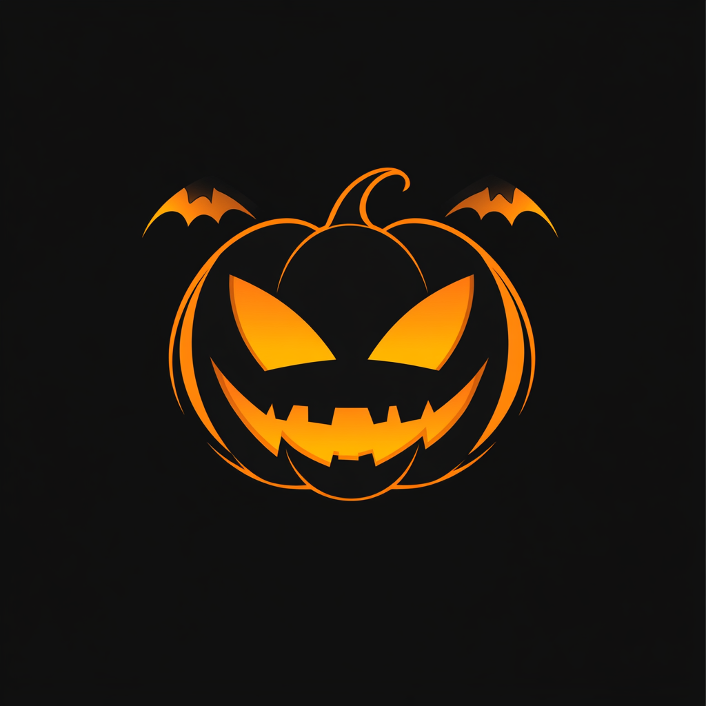 Minimalist streetwear logo for PUSHLINE with Halloween elements.