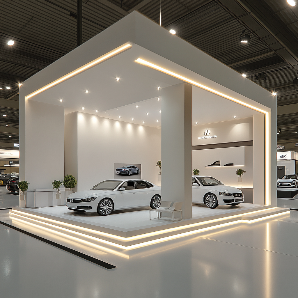 Minimalistic Car Exhibition Booth with Fomex Panels