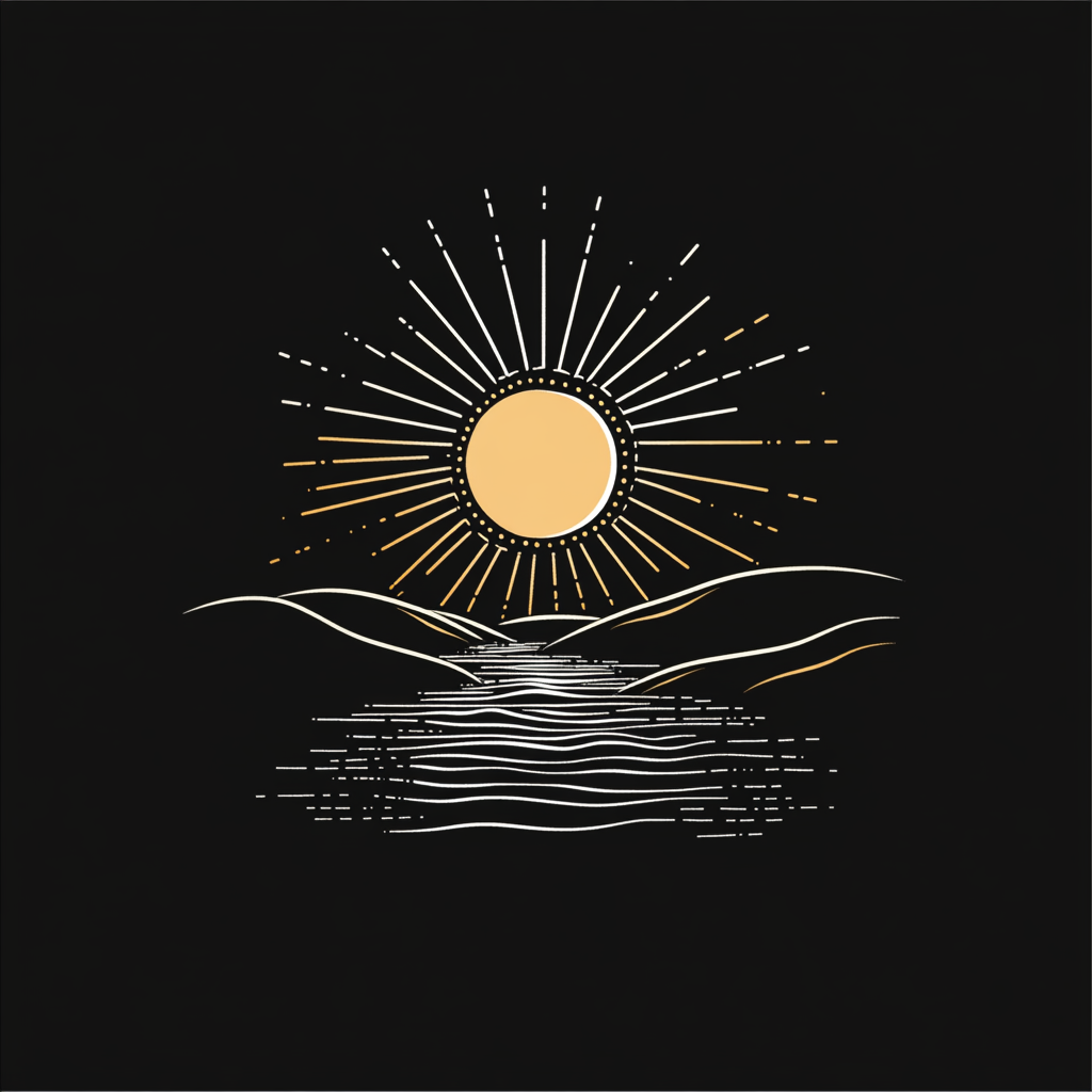 Minimalistic Sunrise Logo Design Vector Graphic