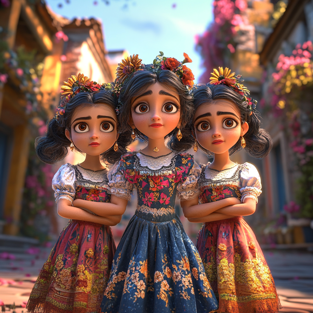 Mirabel, Isabela, and Luisa of Encanto Movie