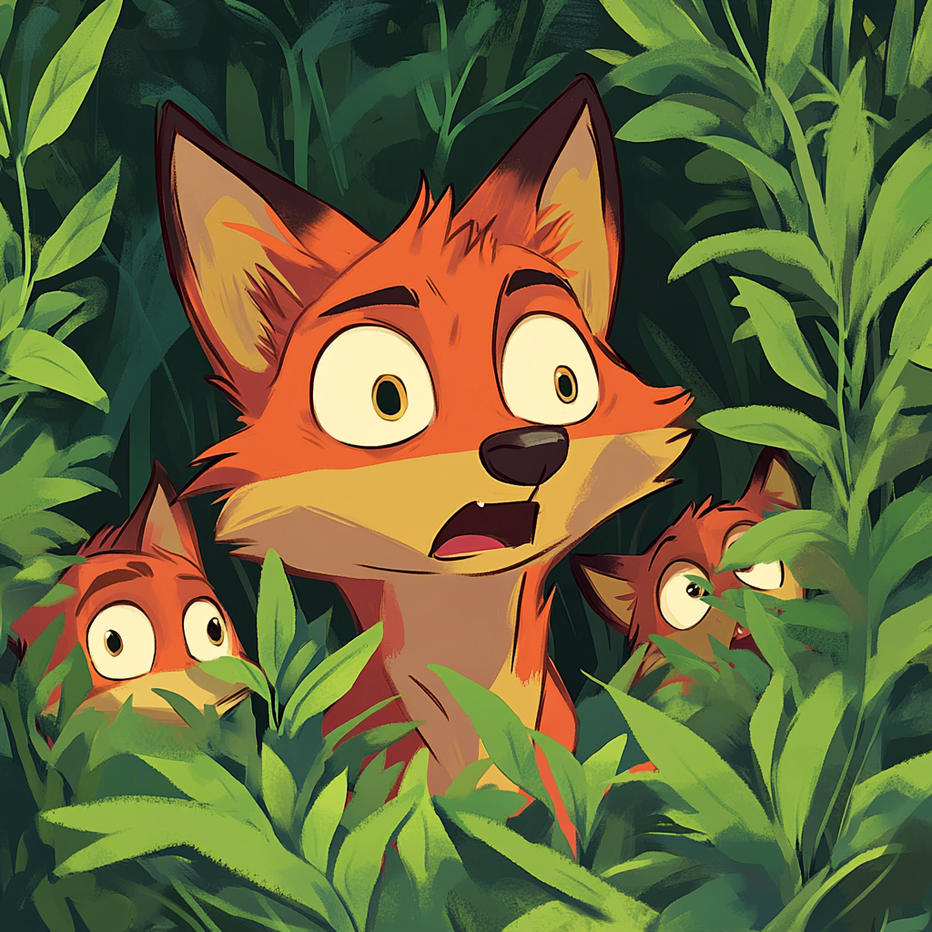 Mischievous fox sneaks out, surprises Romy and Niko.