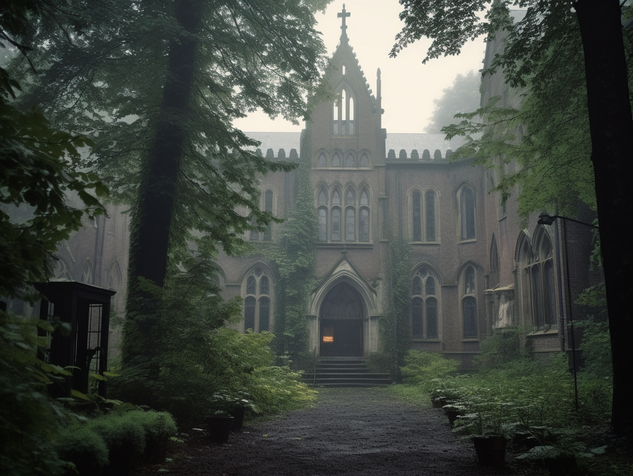 Misty Nordic Convent in 9th Century Forest