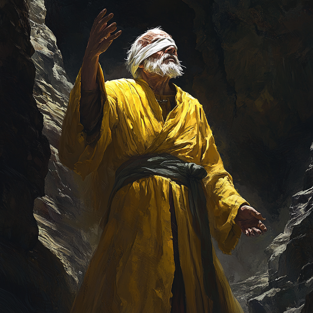 Mobile game thumbnail: old man in yellow robe.