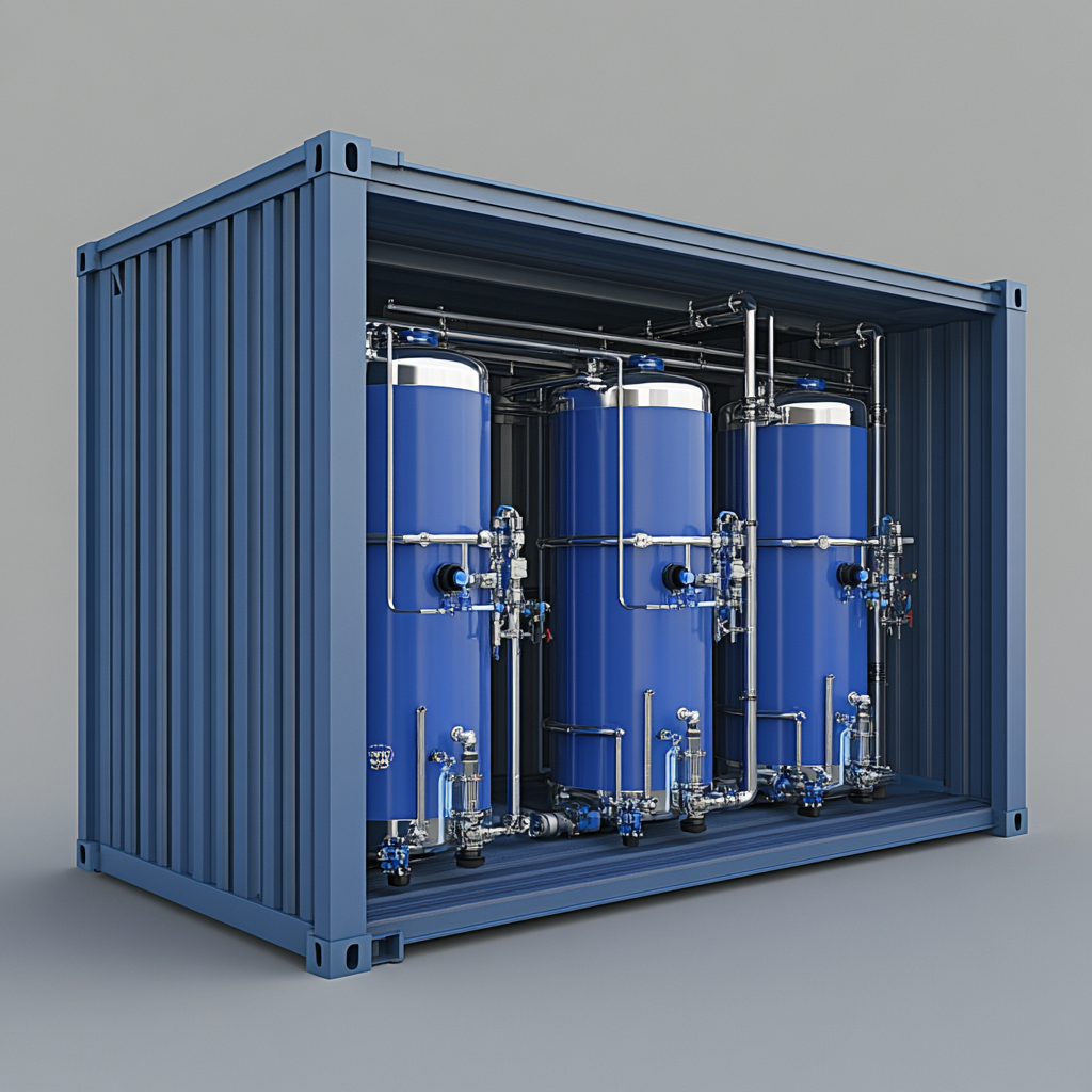 Model 20-foot container with integrated water unit.