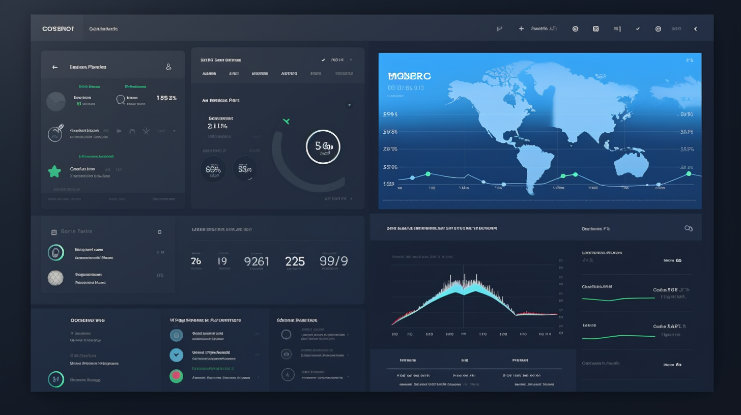 Modern CRM software interface with sales graphs and calendar