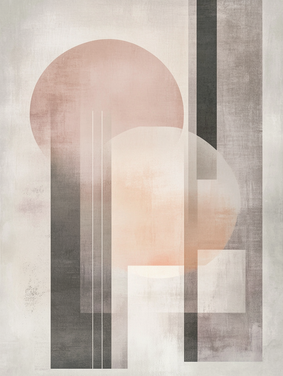 Modern Elegant Art: Abstract Shapes, Subtle Colors, Sophistication