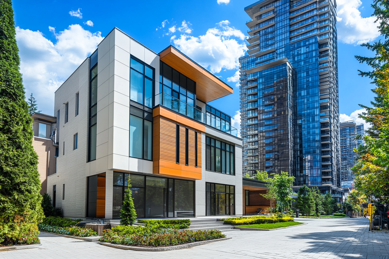 Modern House, Commercial Building, Office Tower Under Sun