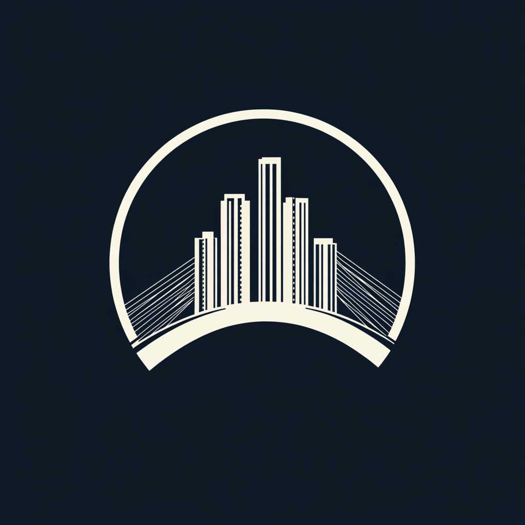 Modern Logo for 'The Bridge Properties': Trust and Strength.