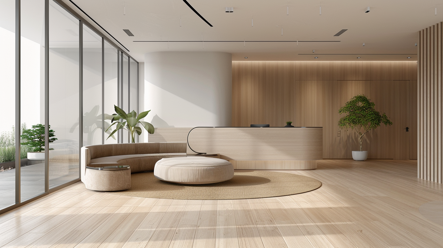 Modern Minimalist Reception Area with Neutral Palette