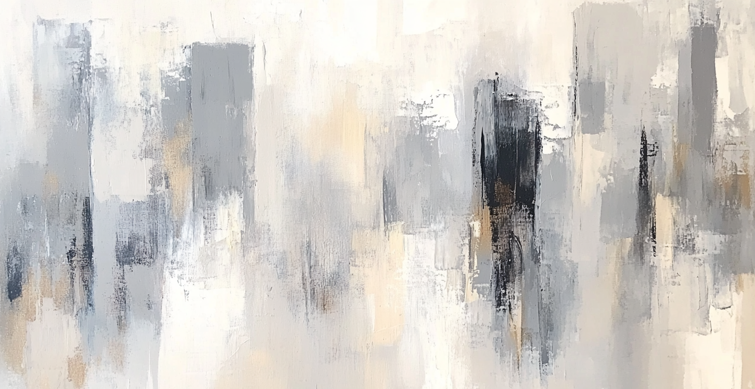 Modern abstract Glasgow painting with neutral colors and texture.