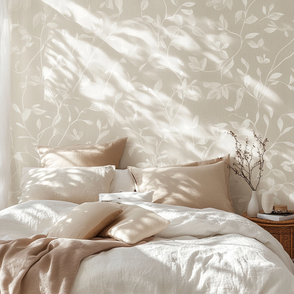 Modern and elegant wallpaper with nature-inspired patterns.