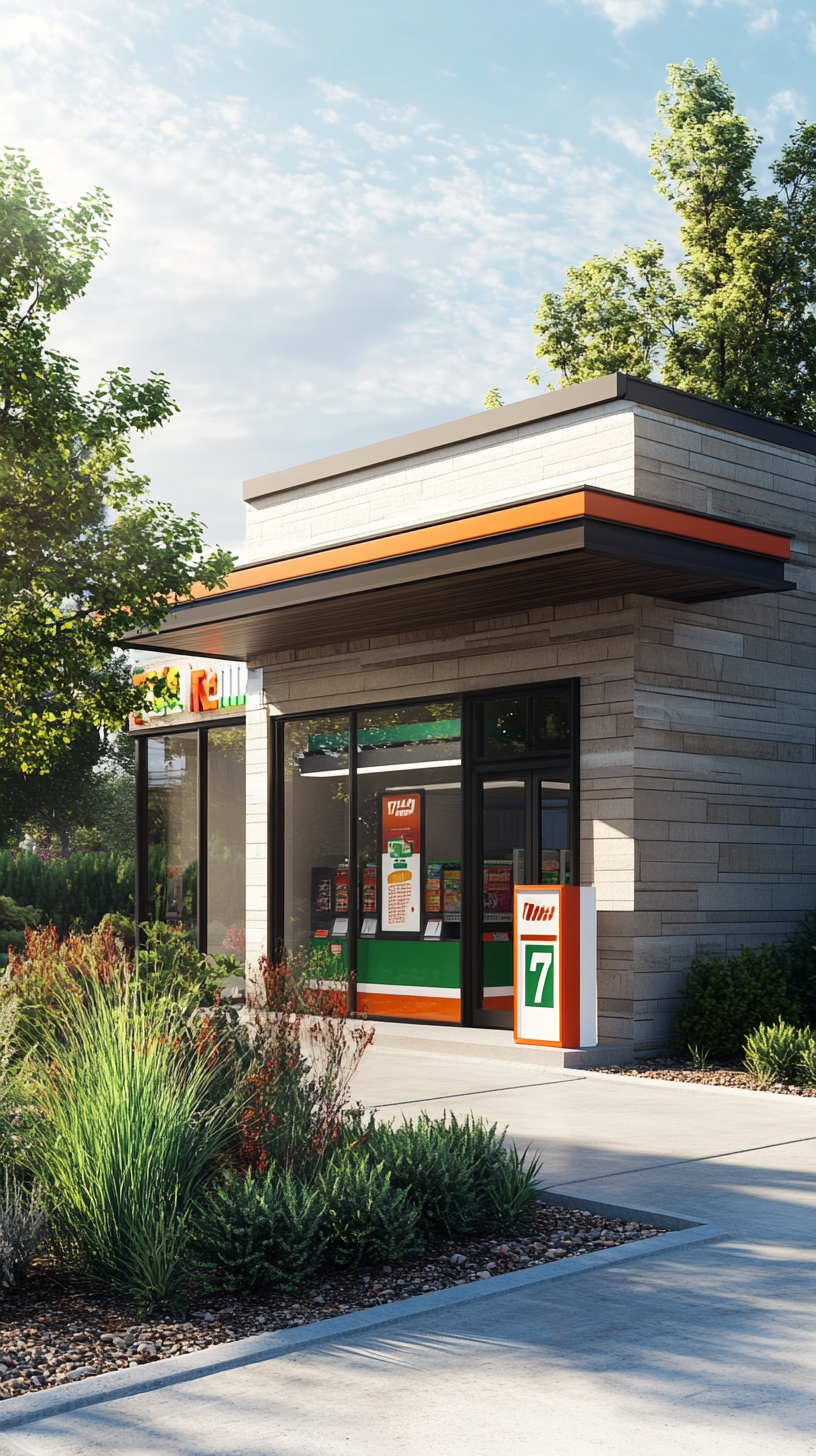 Modern house with 7-Eleven-inspired design in suburbia