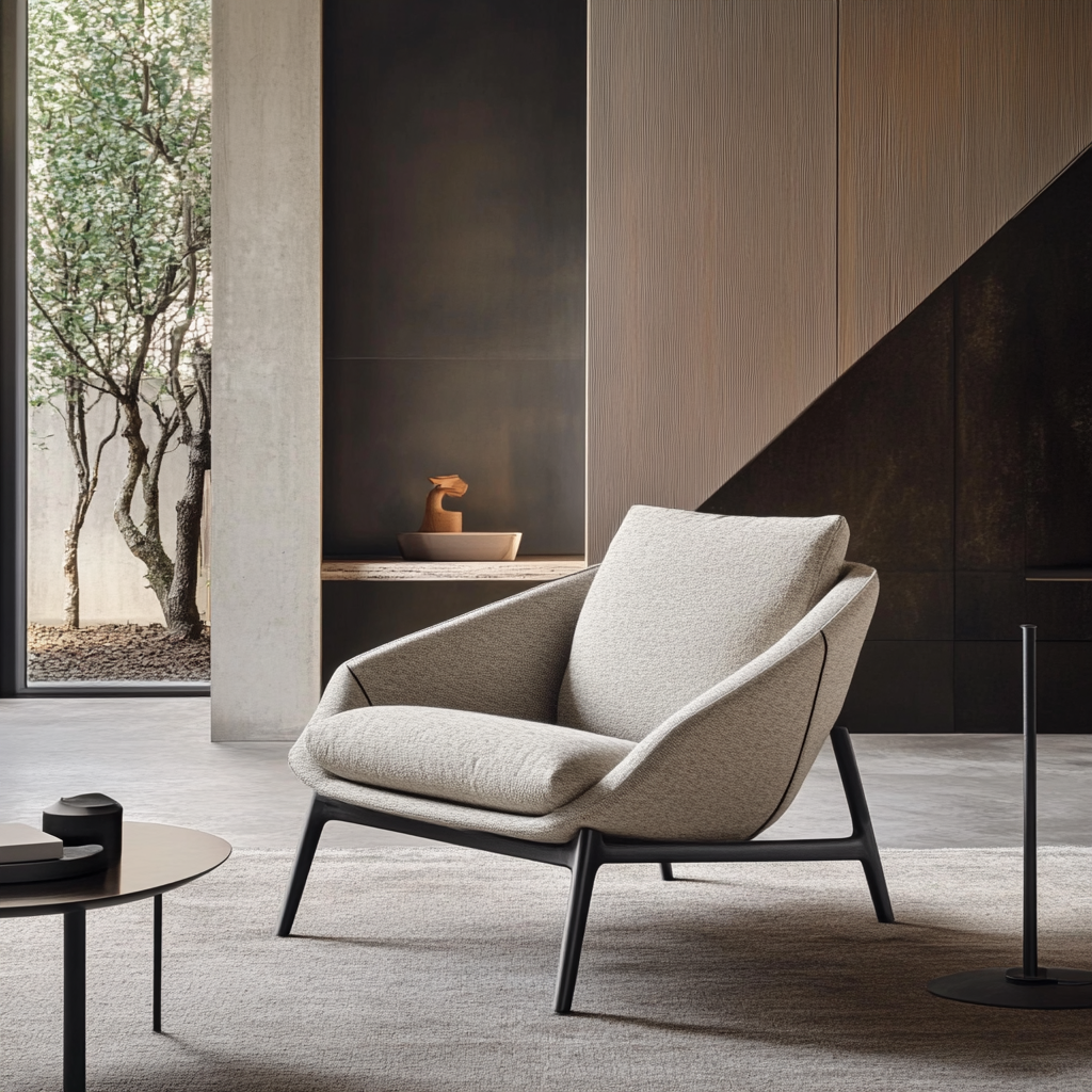 Modern lounge chair with Dutch and Japanese design