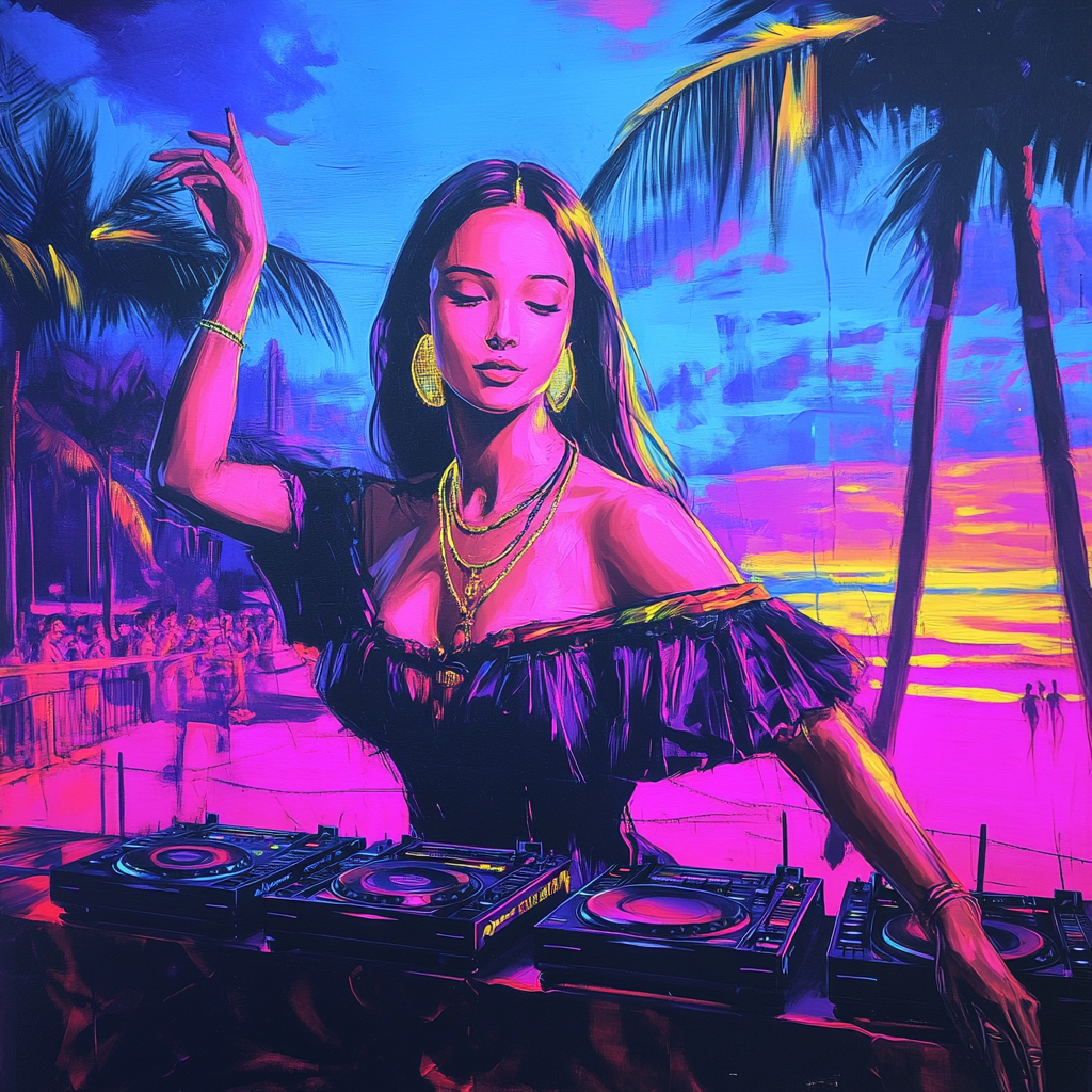 Mona Lisa dances at Miami beach club