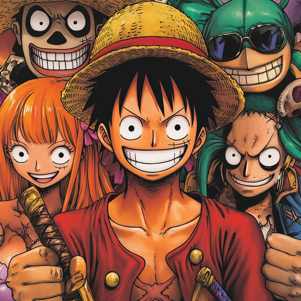 Monkey D. Luffy, captain with spiky straw hair.