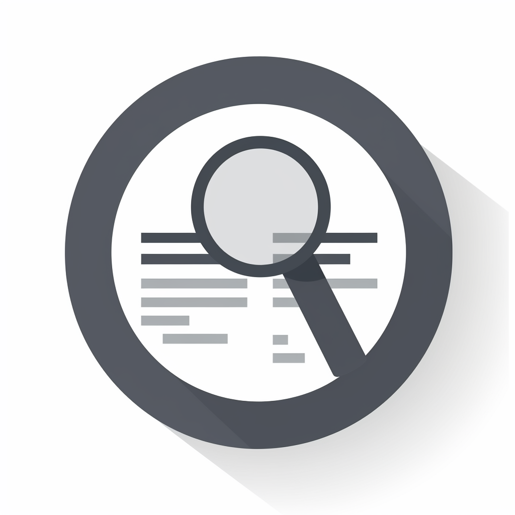 Monochrome Magnifying Glass Document Review Icon