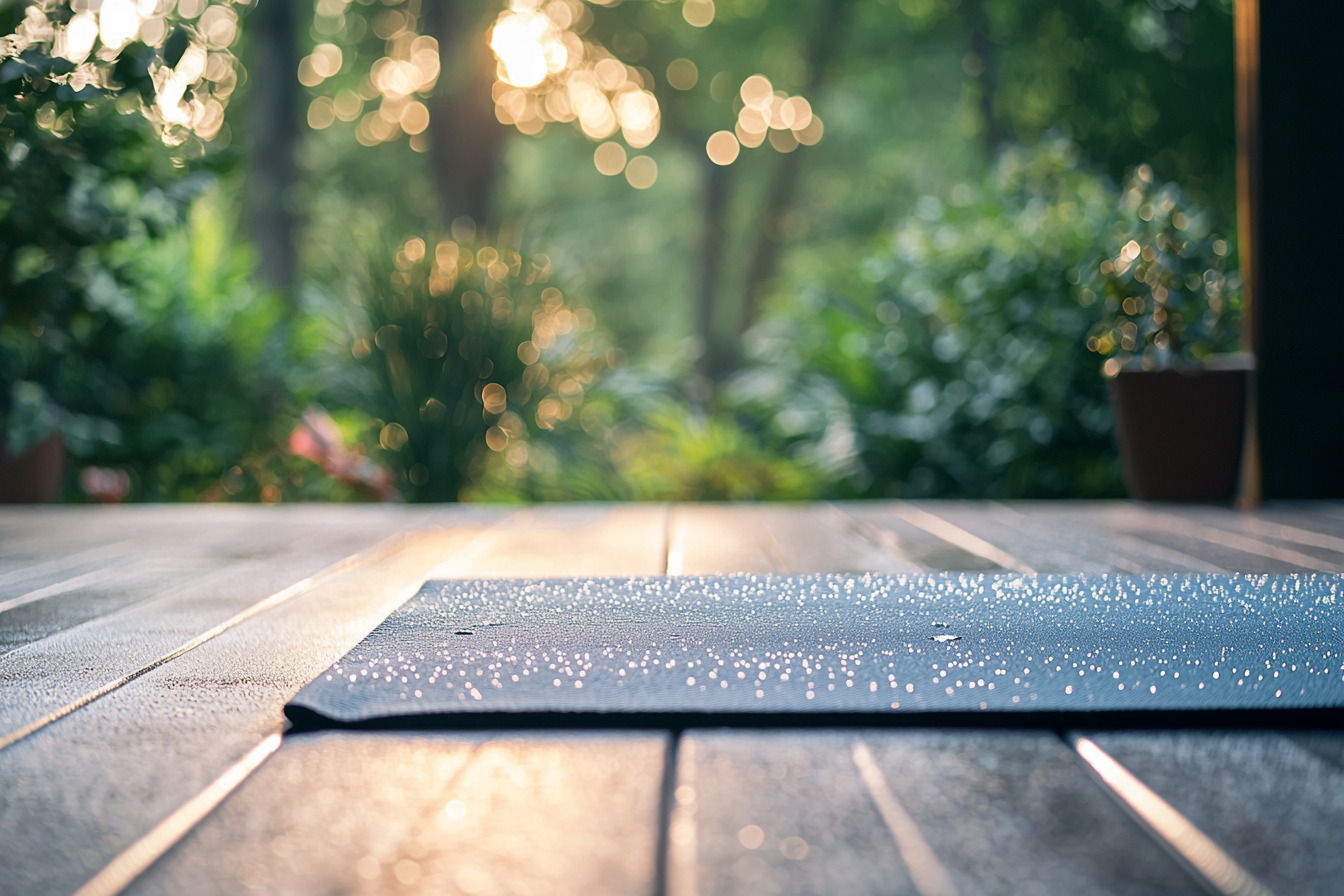 Morning Yoga Mat in Serene Outdoor Setting