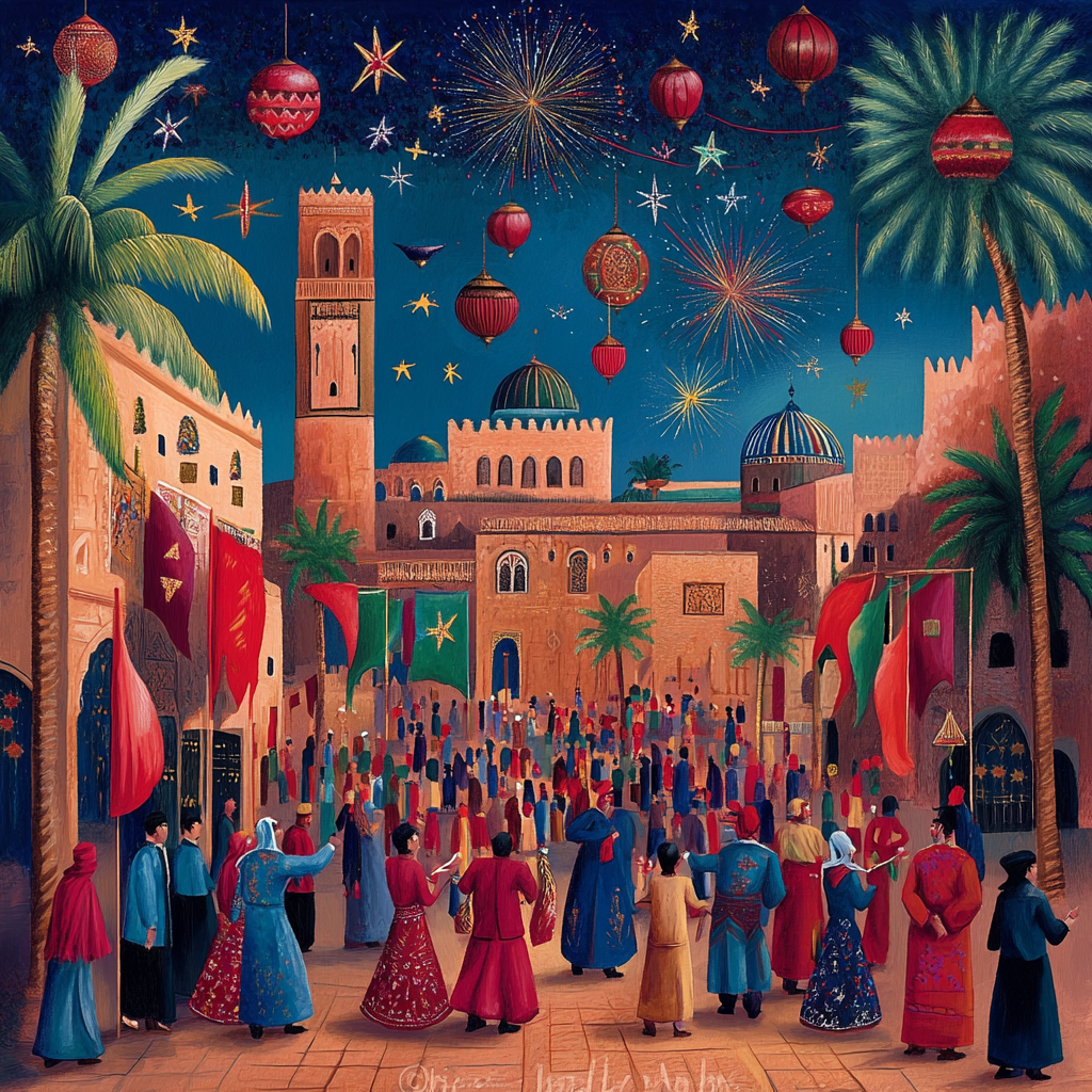 Moroccan Independence Day Celebration with Traditional Elements