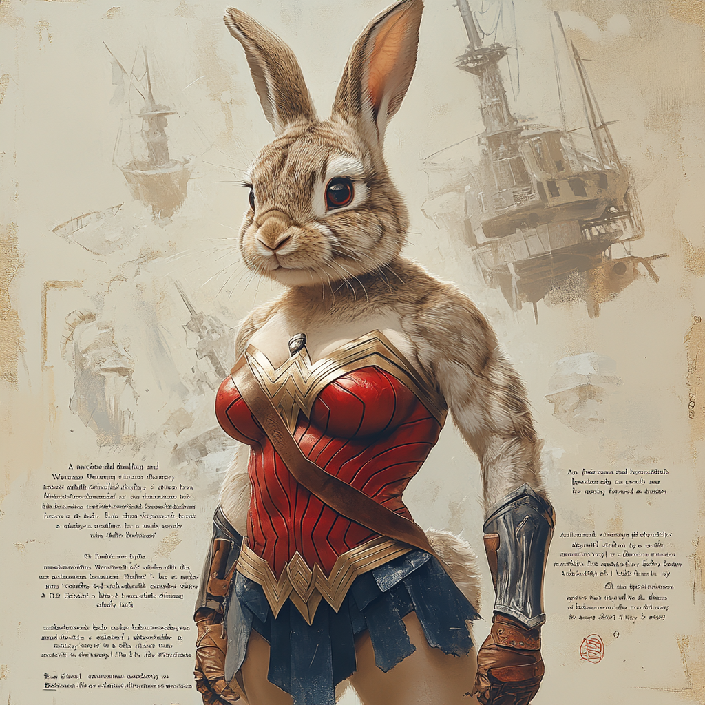 Muscular Bunny in Wonder Woman Costume