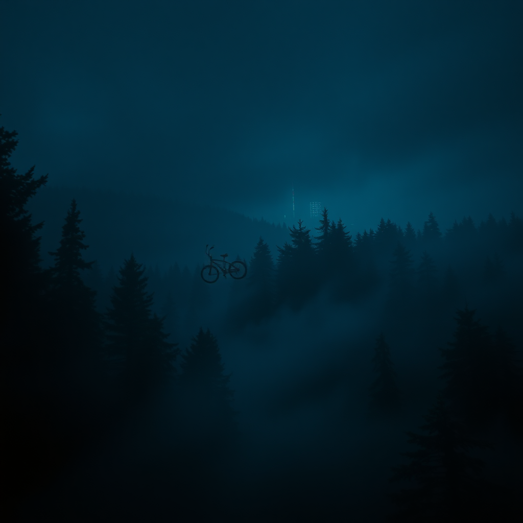 Mysterious 'Stranger Things' forest wallpaper: eerie night scene