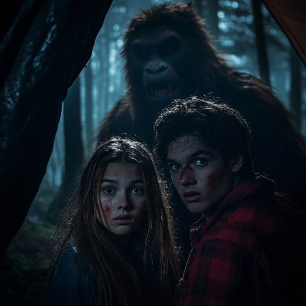 Mysterious Bigfoot Scares Teens in Dark Forest