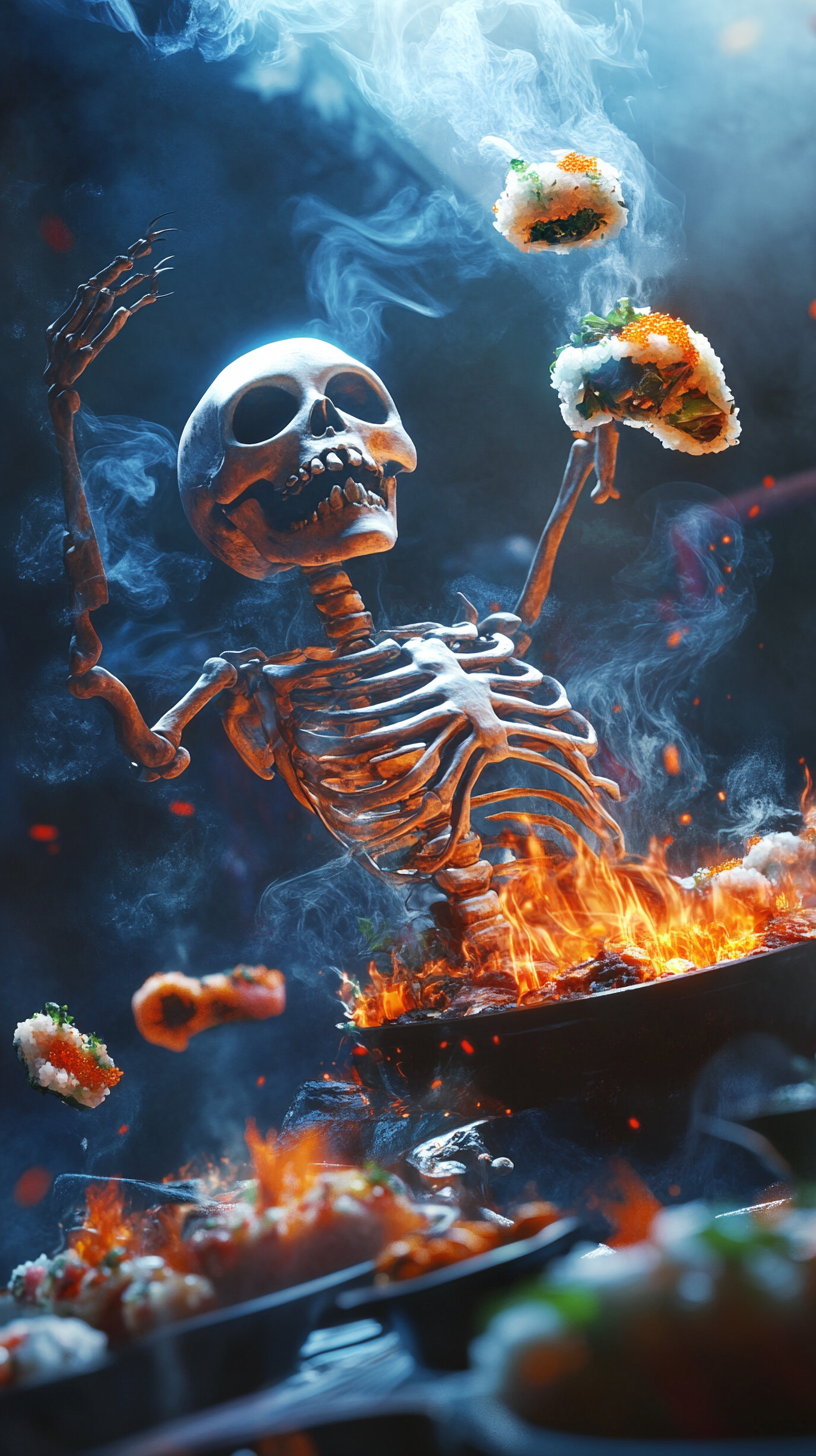 Mysterious Skeleton Sushi Chef Creates Magical Rolls