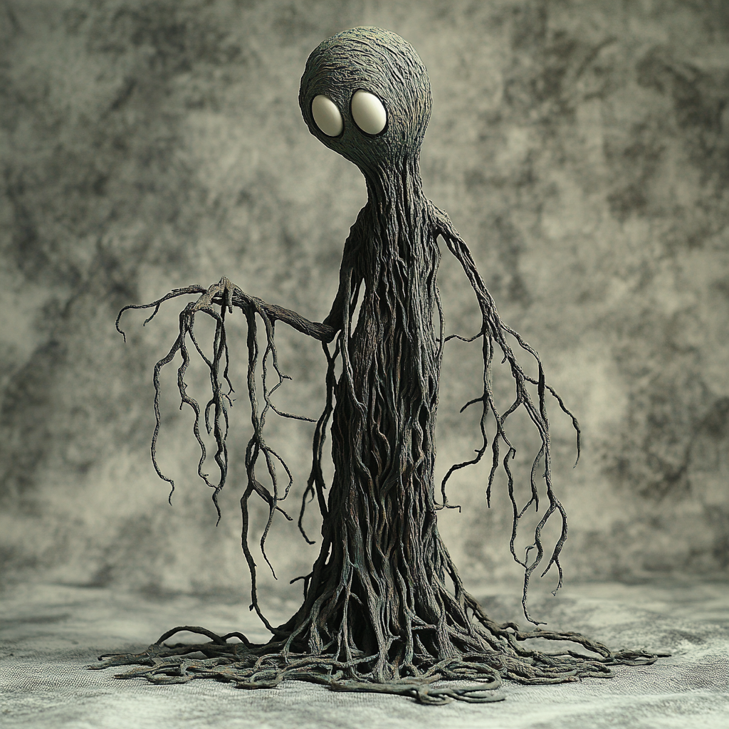 Mysterious Vinyl Figure: Eerie Forest Character with Branches