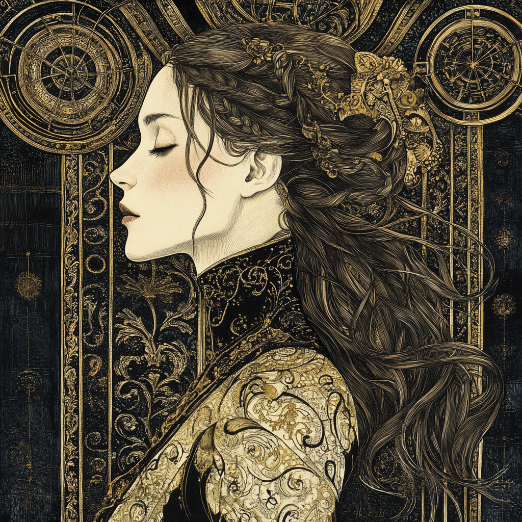 Mysterious Woman in Gold: A Quiet Elegance