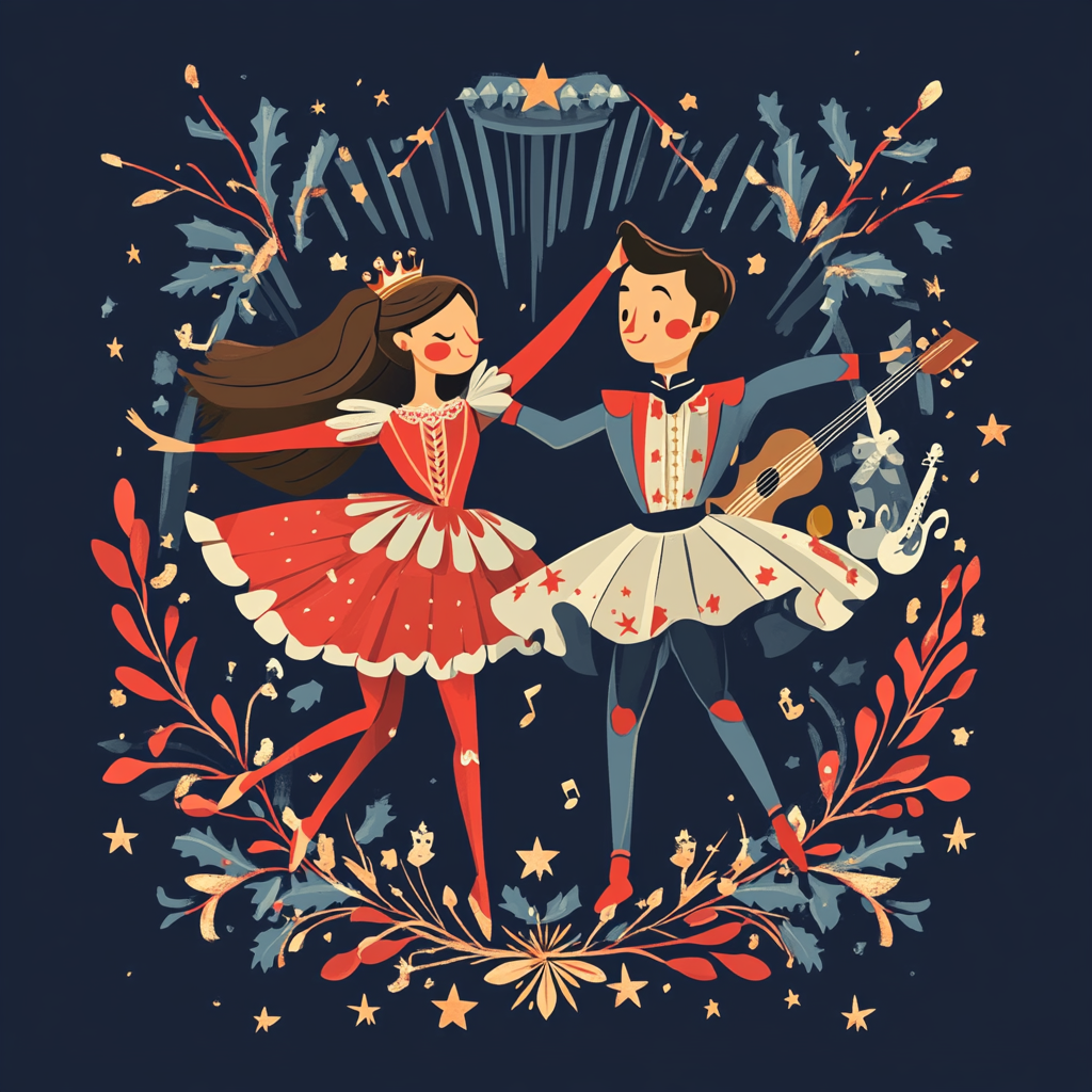 Nashville Ballet Nutcracker T-shirt design with music theme