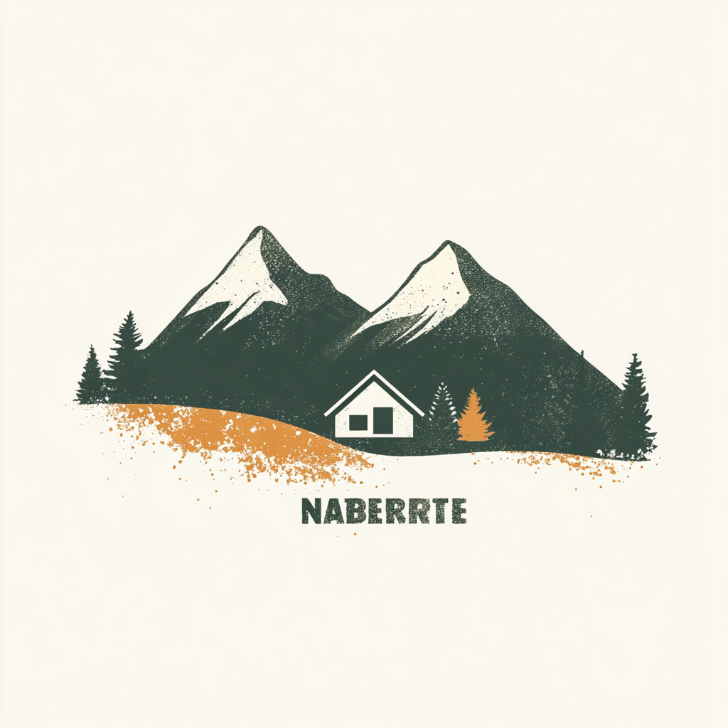 Natberger Hütte Alpine Retreat Logo: Majestic, Cozy, Rustic