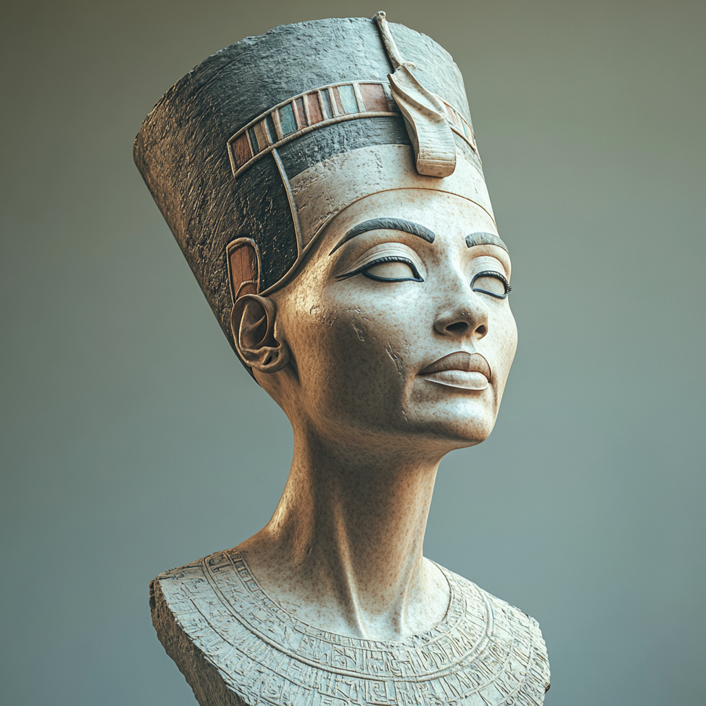 Nefertiti, Queen of Egypt, with royal features.