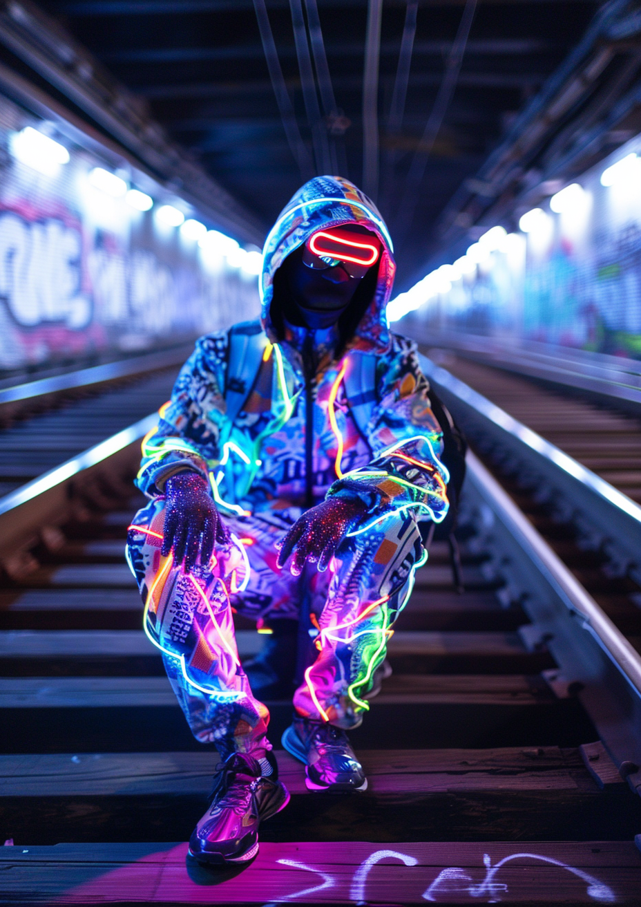 Neon LED Streetwear Fashion Photography