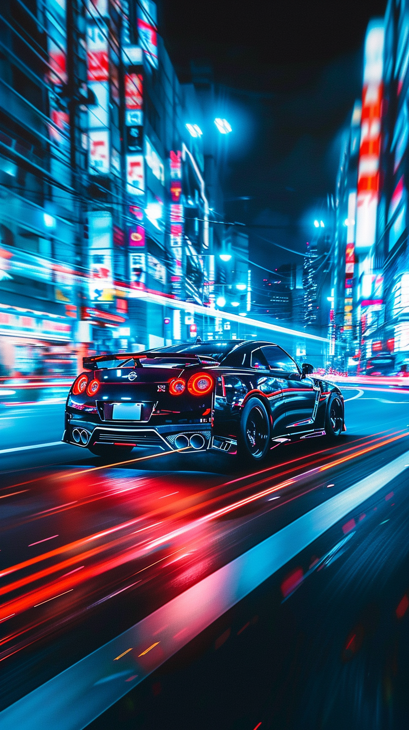 Neon Night Race Nissan Skyline GT-R Spoilers Motion